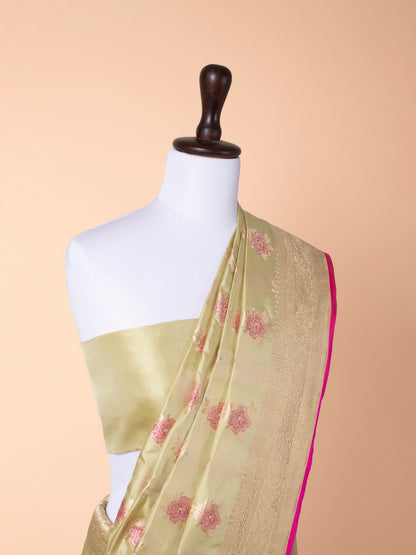 Handwoven Pista Green Silk Saree