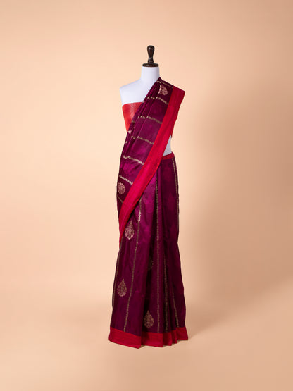 Handwoven Magenta Silk Saree