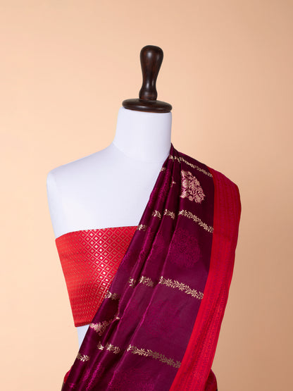 Handwoven Magenta Silk Saree