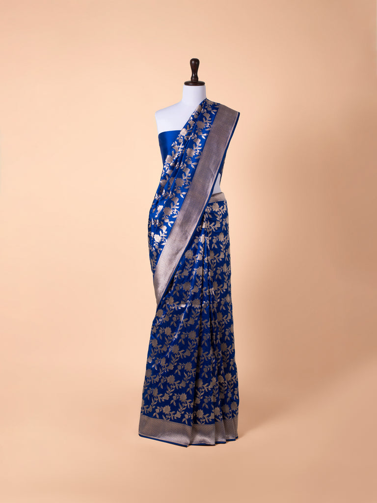 Handwoven Blue Silk Saree