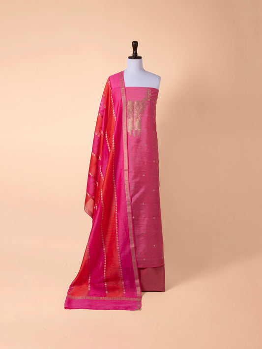 Handwoven Pink Tussar Suit Piece