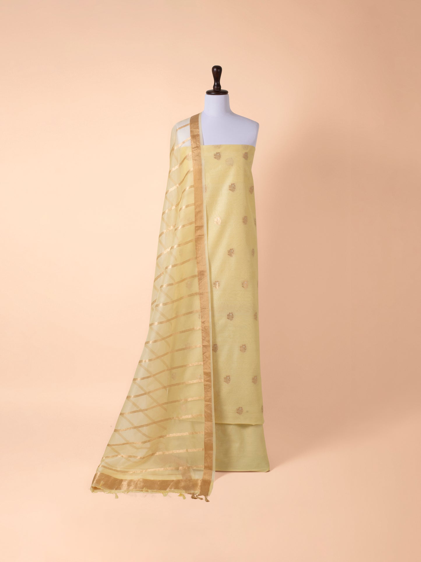 Handwoven Yellow Chanderi Suit Piece