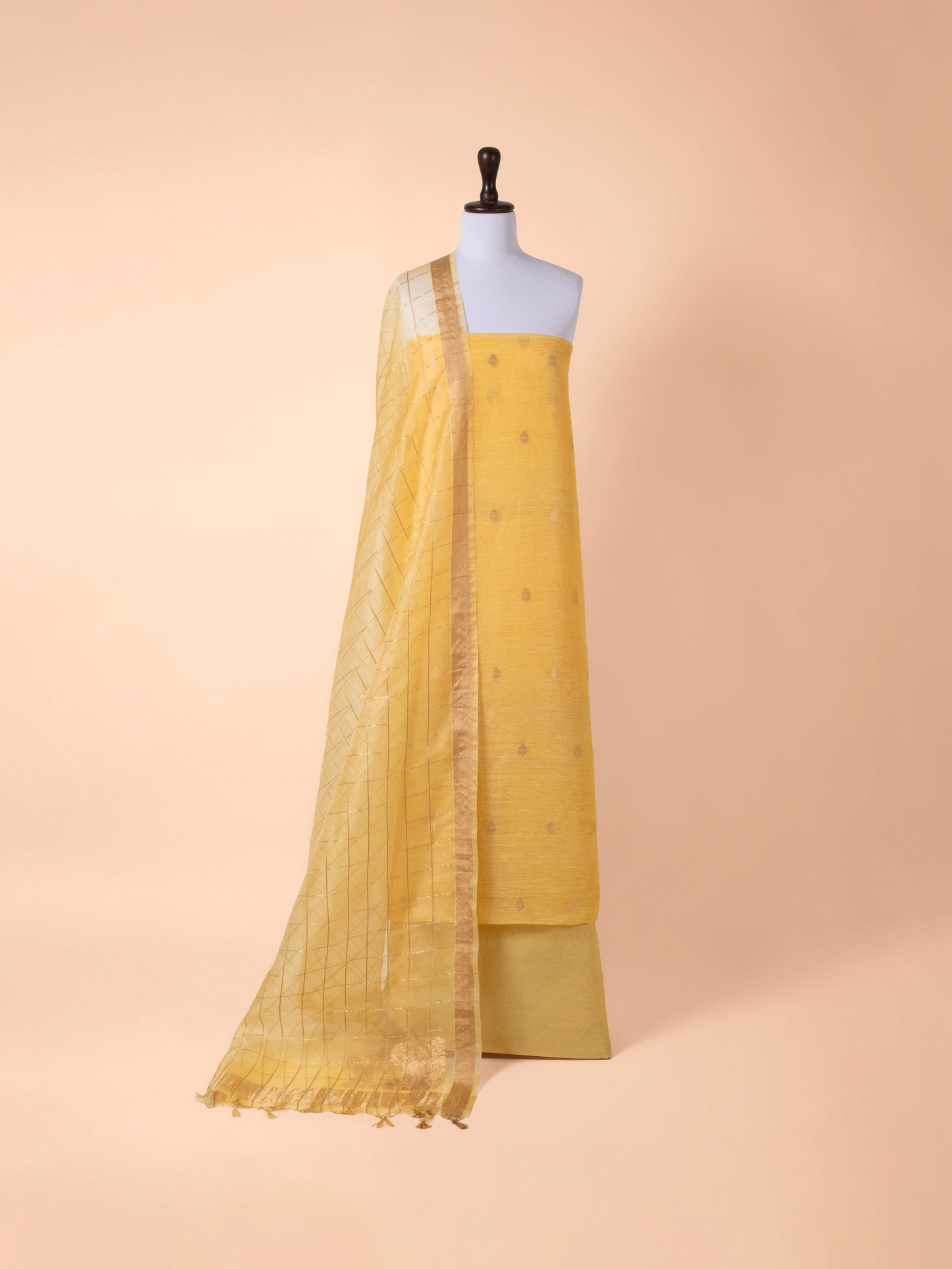 Handwoven Yellow Tussar Suit Piece