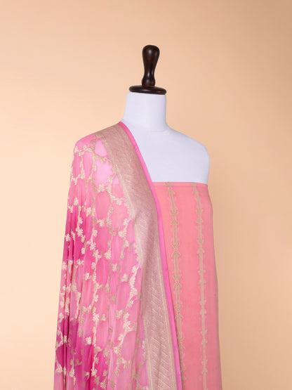 Handwoven Pink Georgette Suit