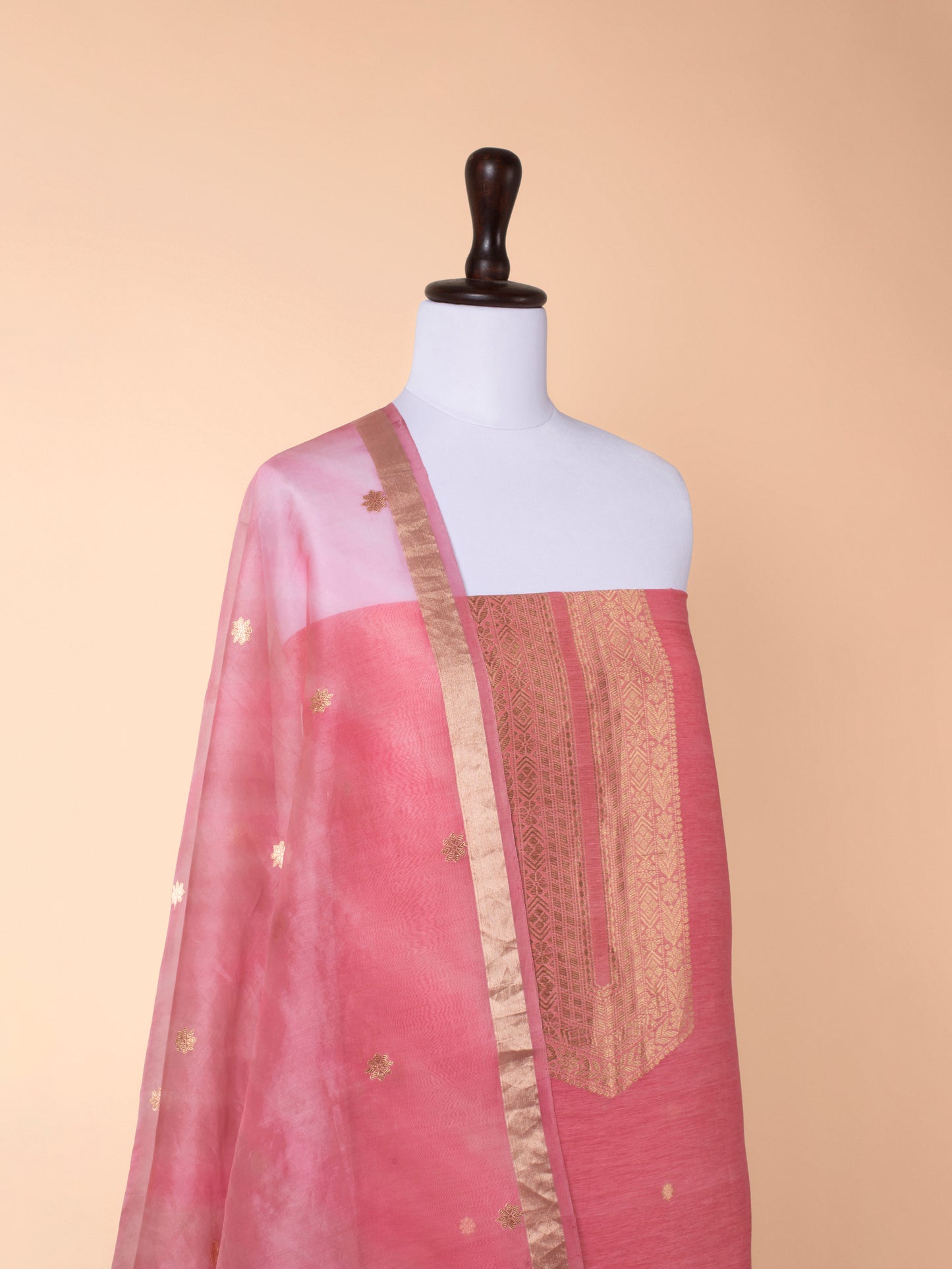 Handwoven Pink Tussar Suit Piece