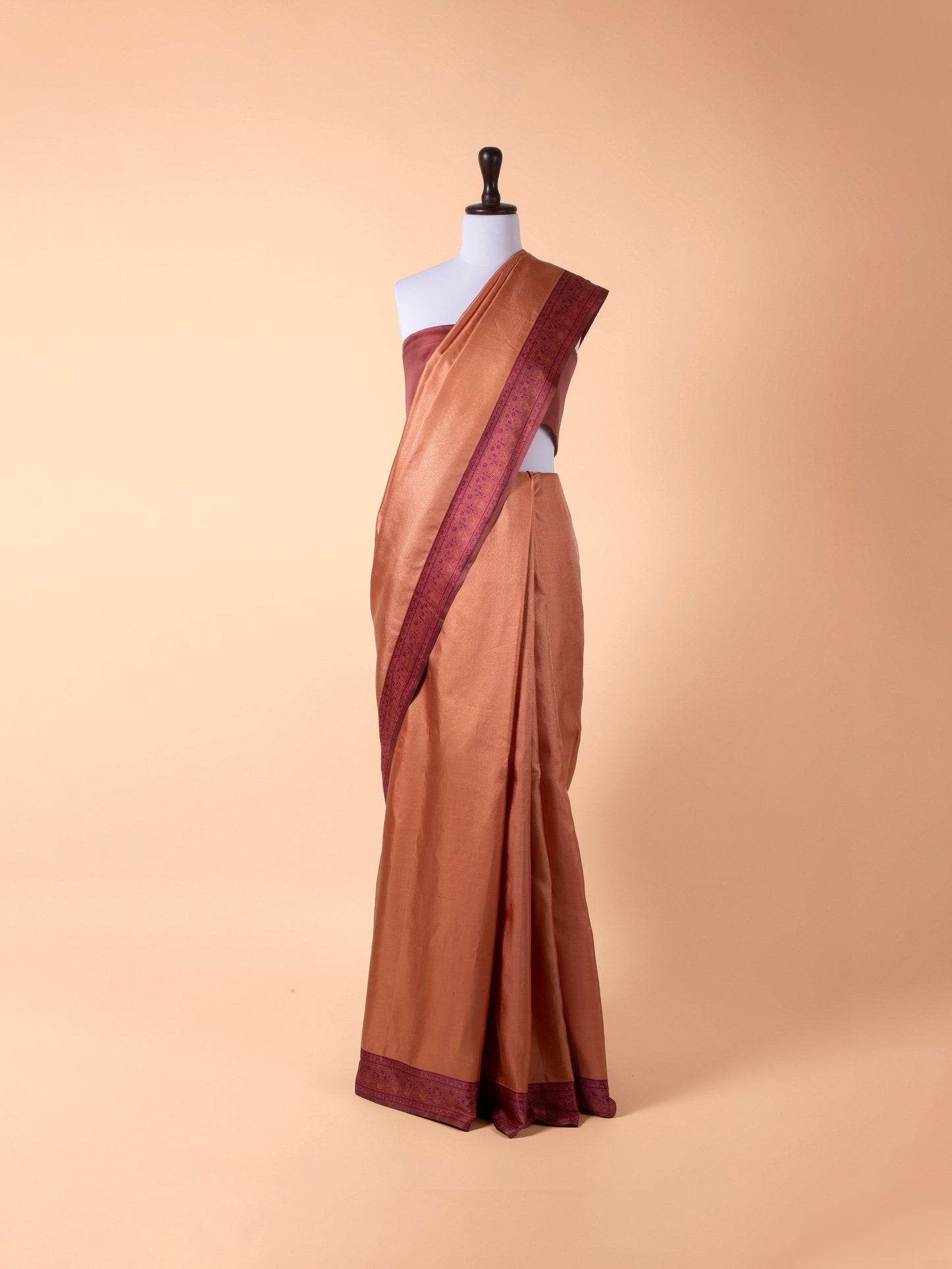 Handwoven Orange Kanjivaram Silk Saree