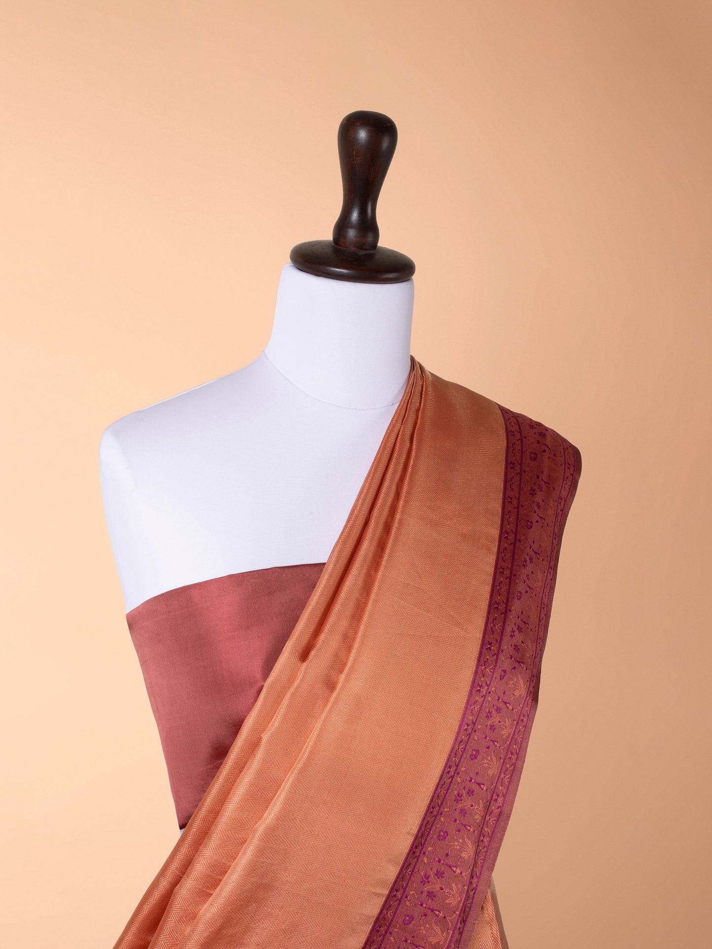 Handwoven Orange Kanjivaram Silk Saree