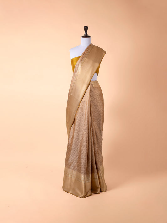 Handwoven Gold Kanjivaram Silk Saree