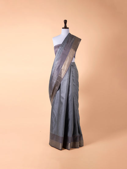 Handwoven Grey Kanjivaram Silk Saree