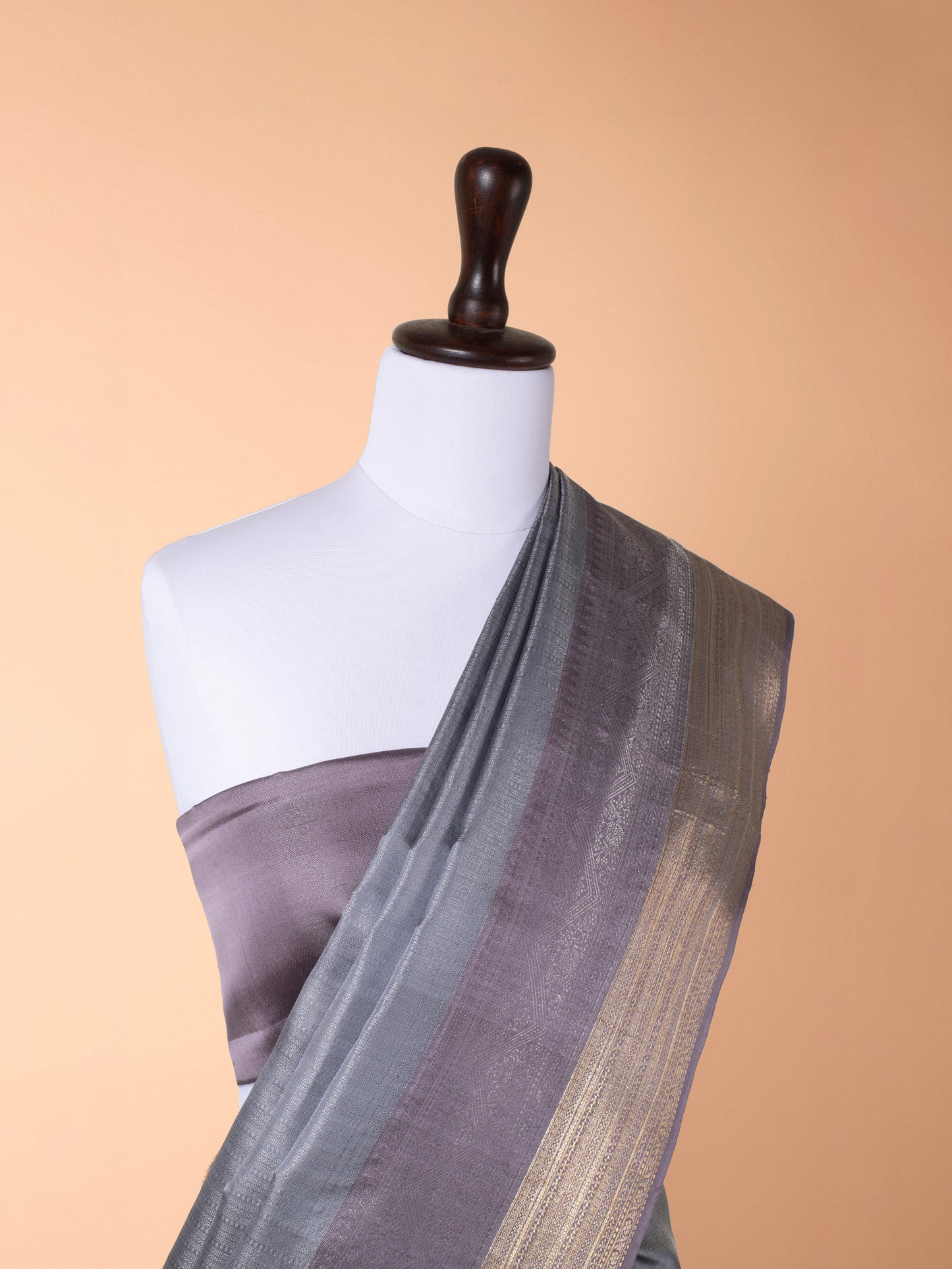 Handwoven Grey Kanjivaram Silk Saree