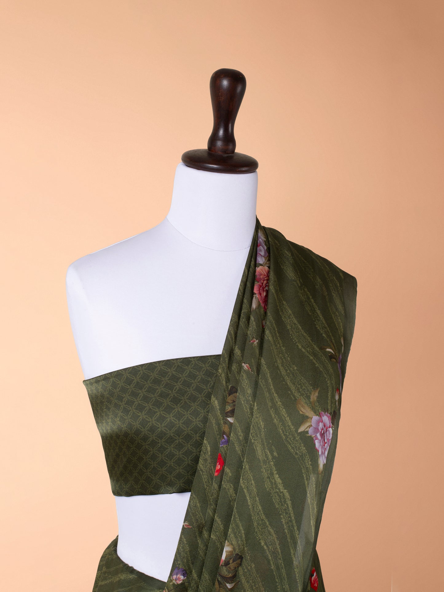 Handwoven Green Crepe Saree