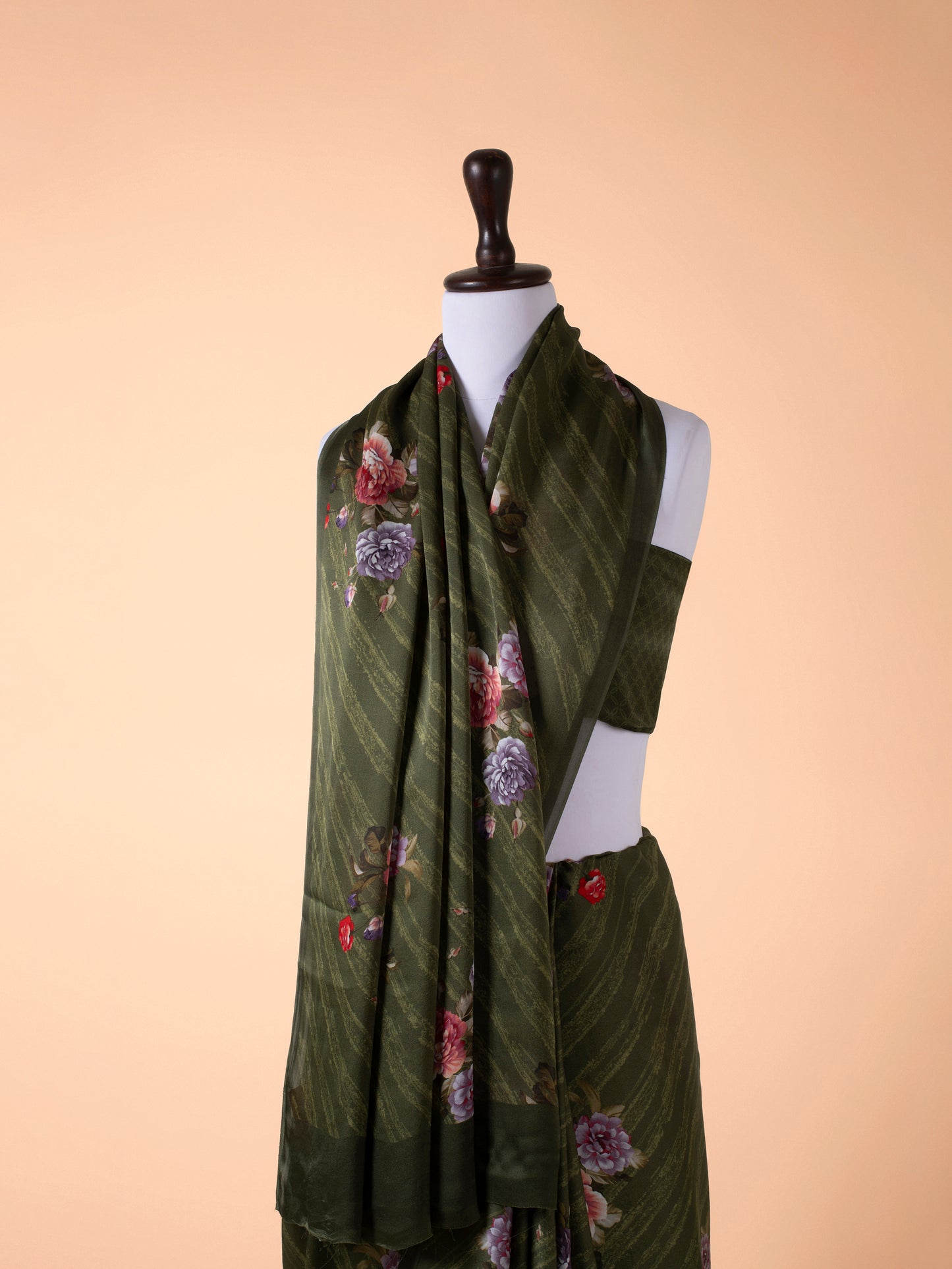 Handwoven Green Crepe Saree