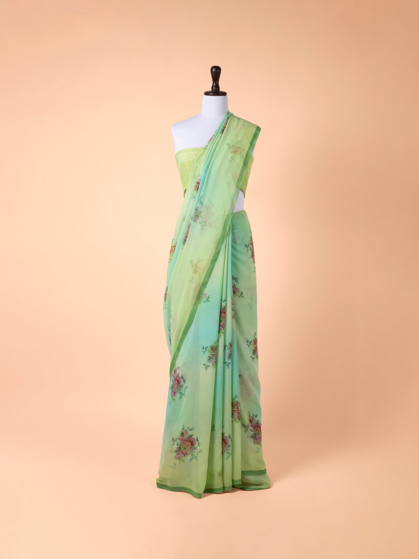 Handwoven Green Georgette Saree