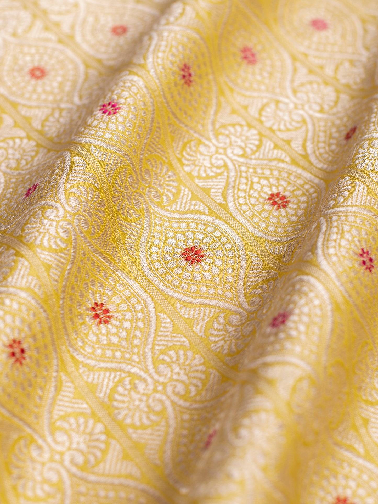 Handwoven Yellow Silk Blouse Fabric