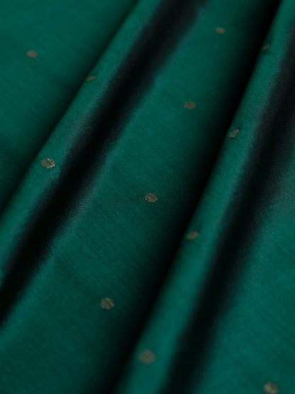 Handwoven Green Silk Blouse Fabric