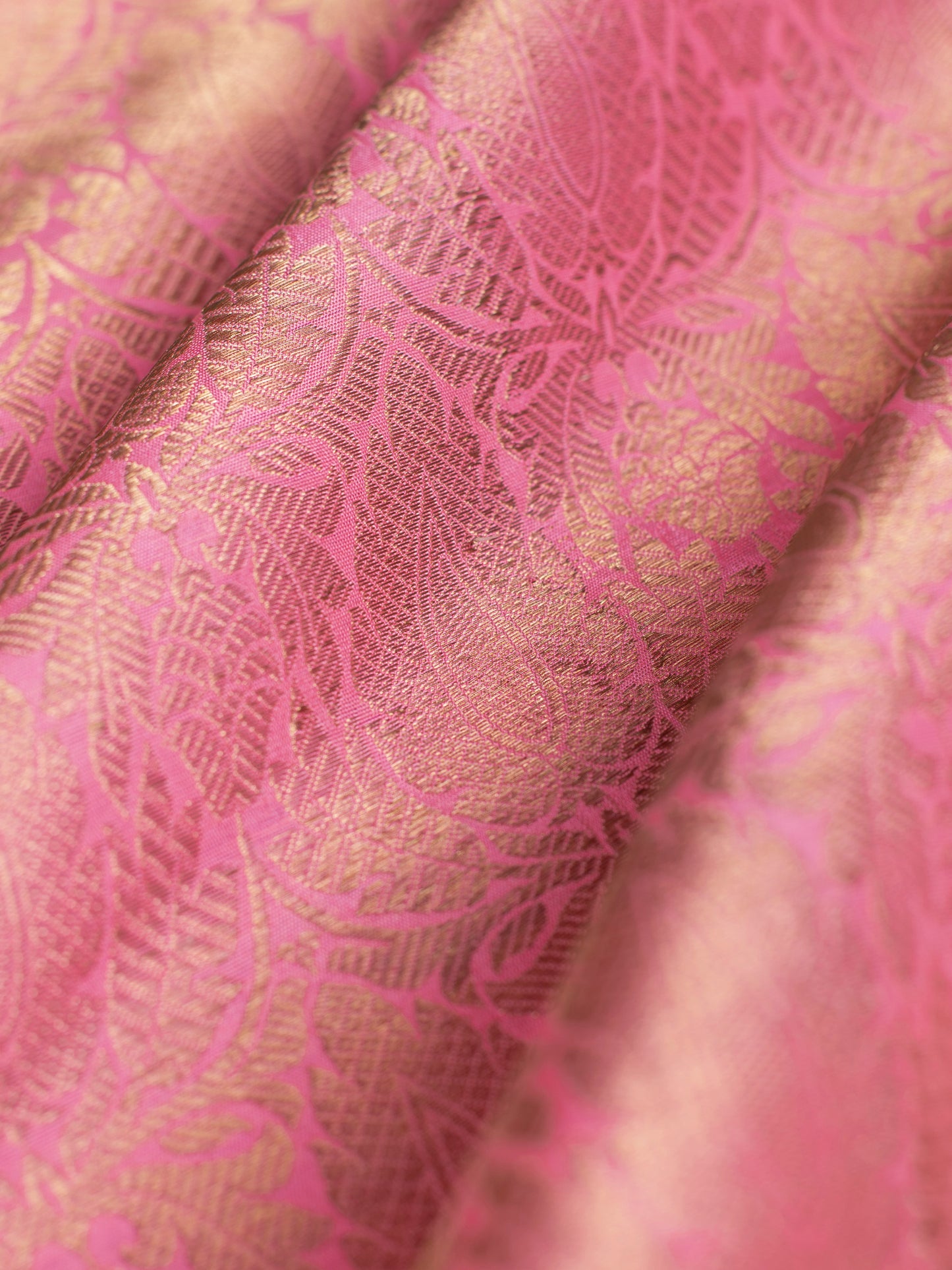 Handwoven Pink Silk Blouse Fabric