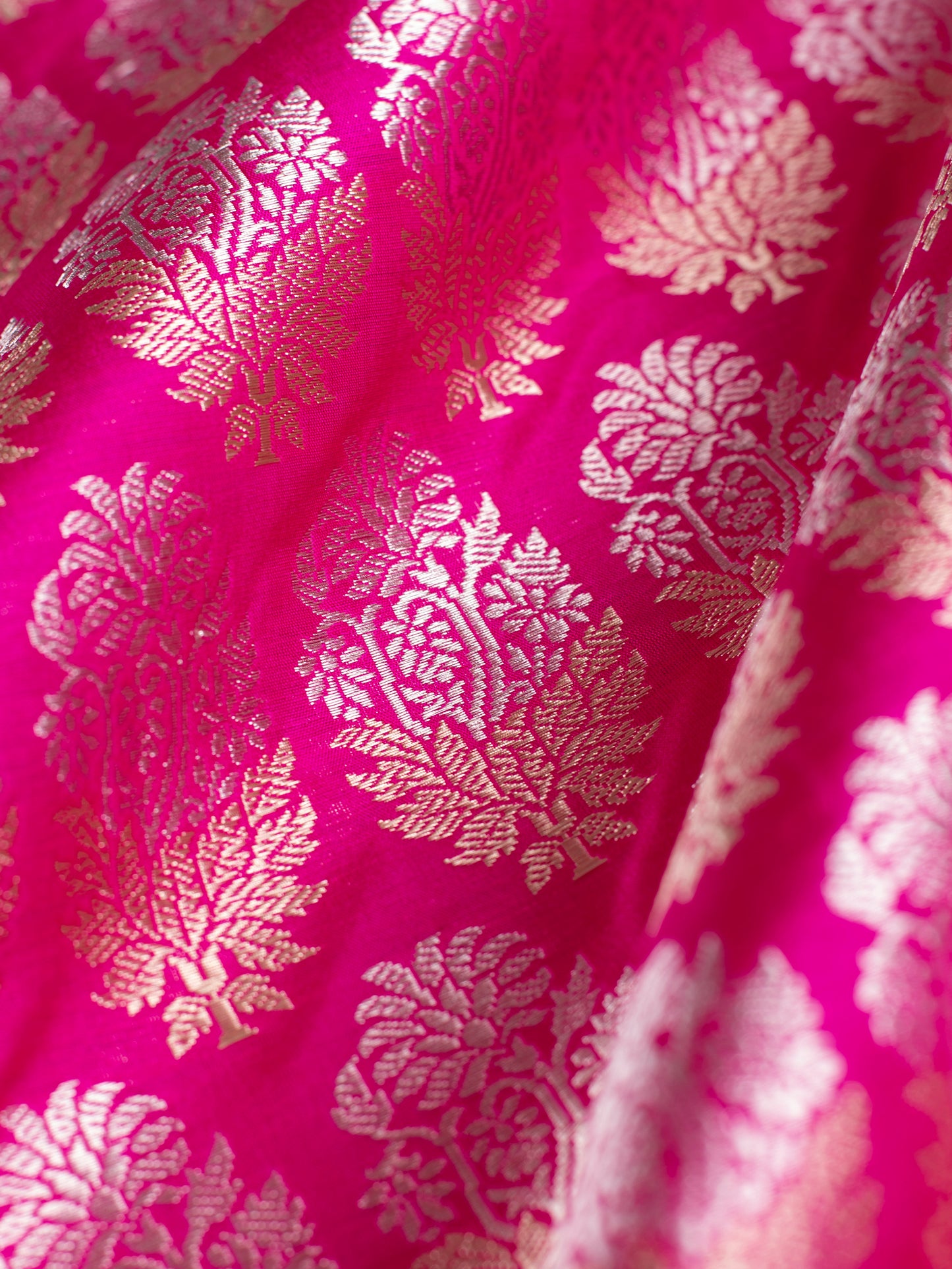 Handwoven Rani Pink Silk Blouse Fabric