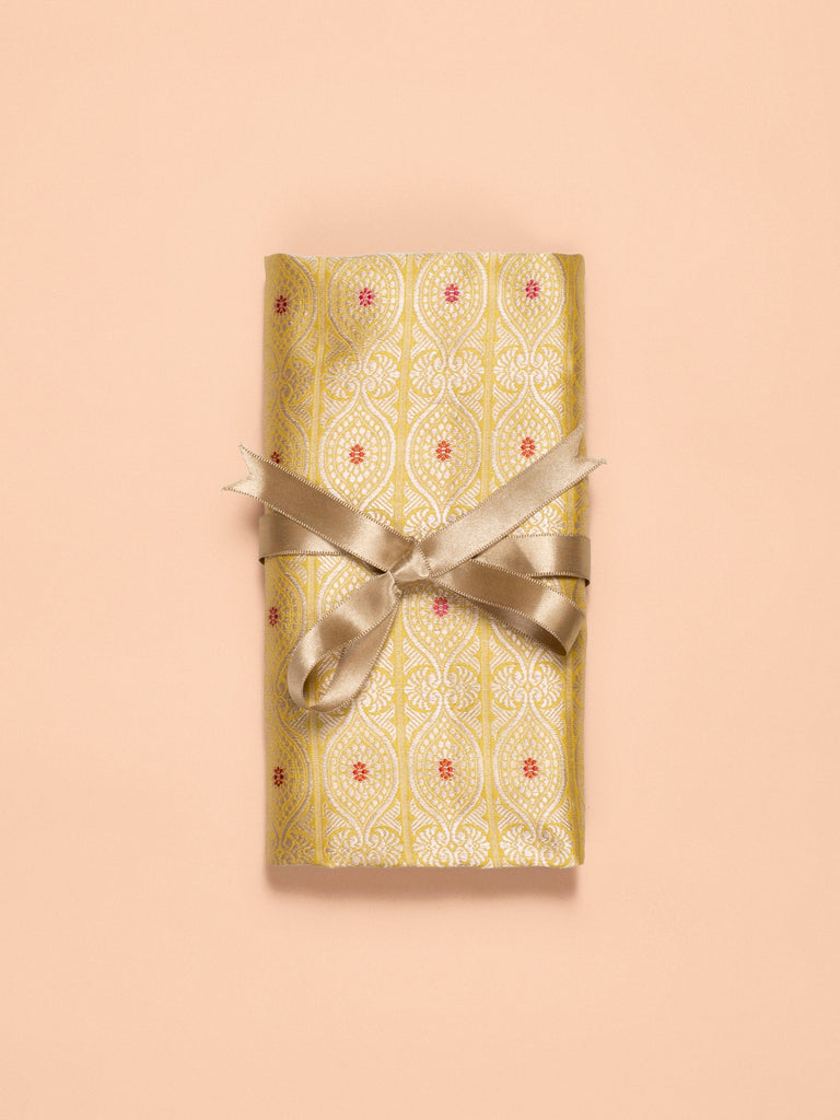 Handwoven Yellow Silk Blouse Fabric