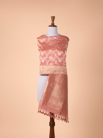 Handwoven Pink Silk Dupatta