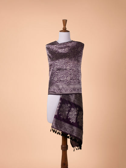 Handwoven Purple Silk Dupatta