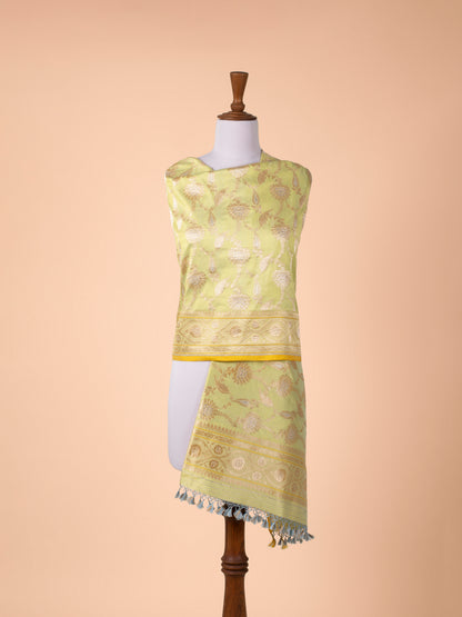 Handwoven Yellow Silk Dupatta