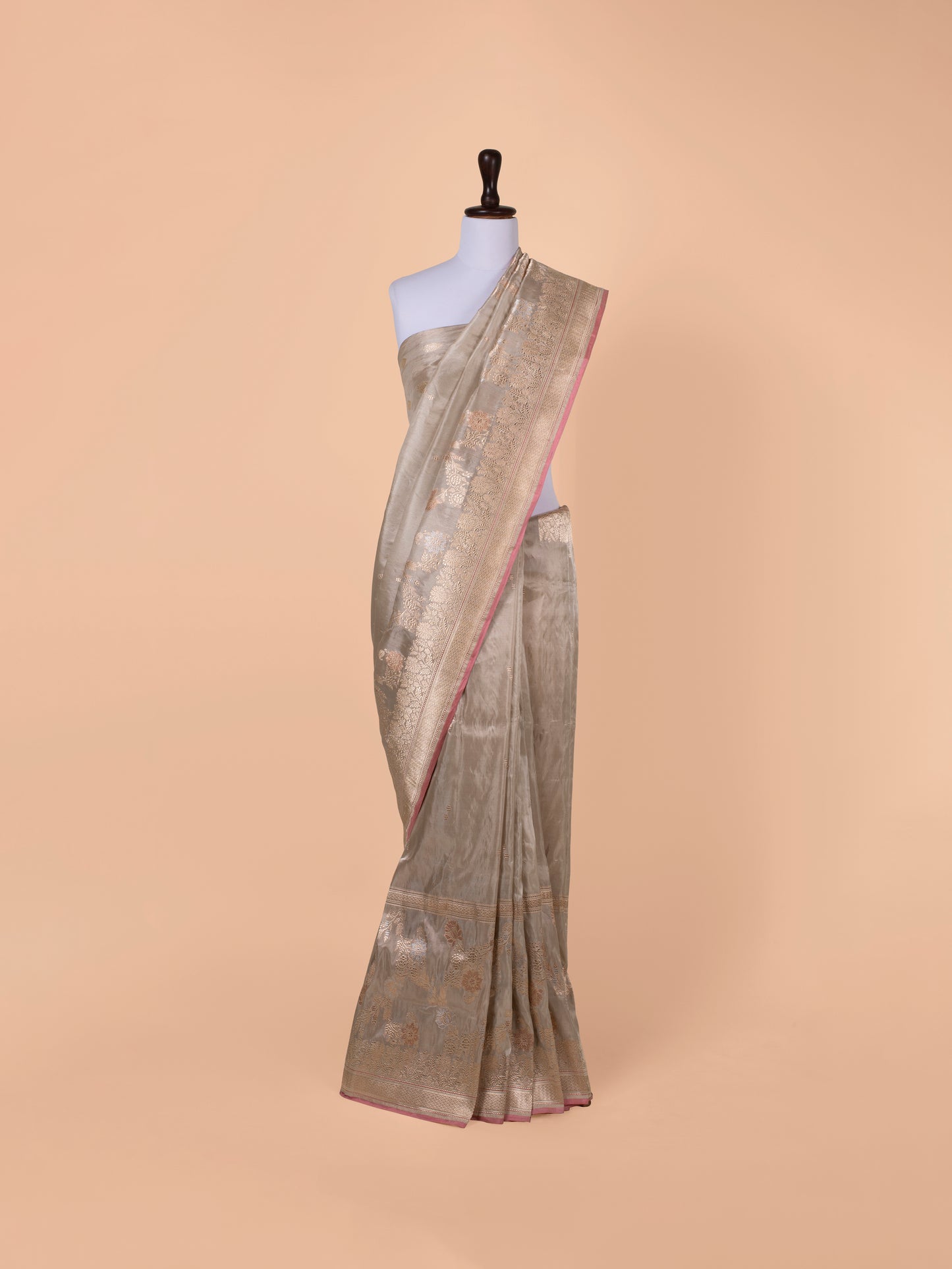 Handwoven Beige Silk Saree