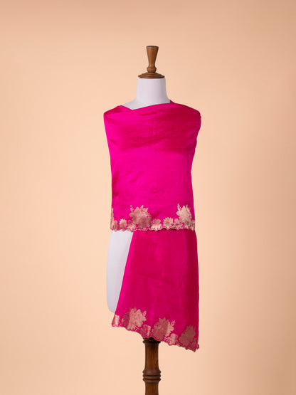 Handwoven Rani Pink Silk Dupatta