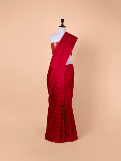 Handwoven Red Silk Saree