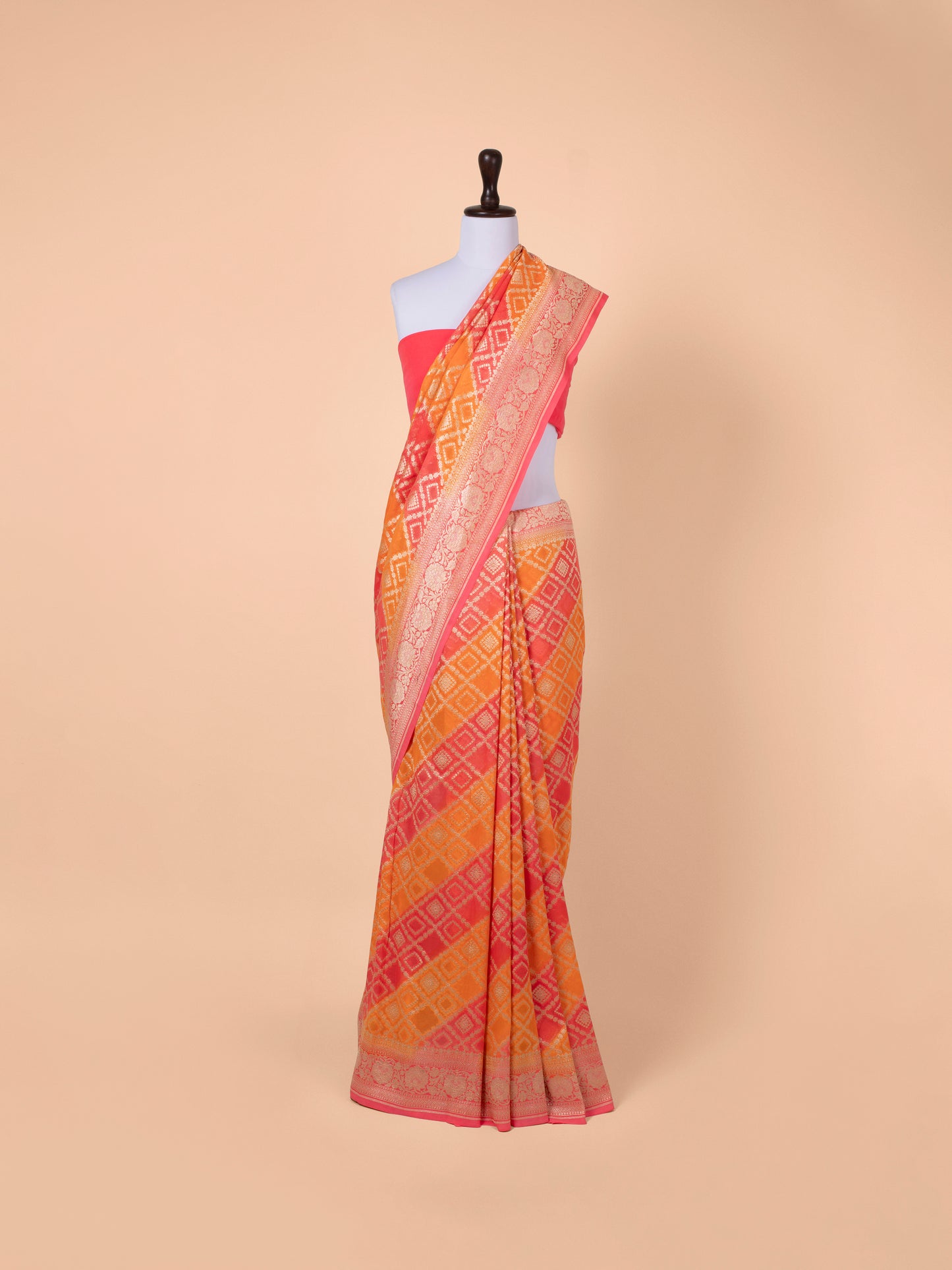 Handwoven Multicolour Georgette Saree