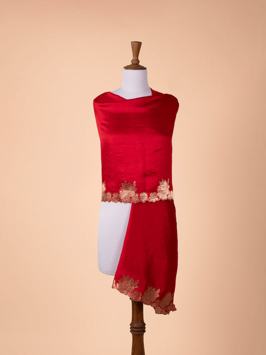 Handwoven Red Silk Dupatta