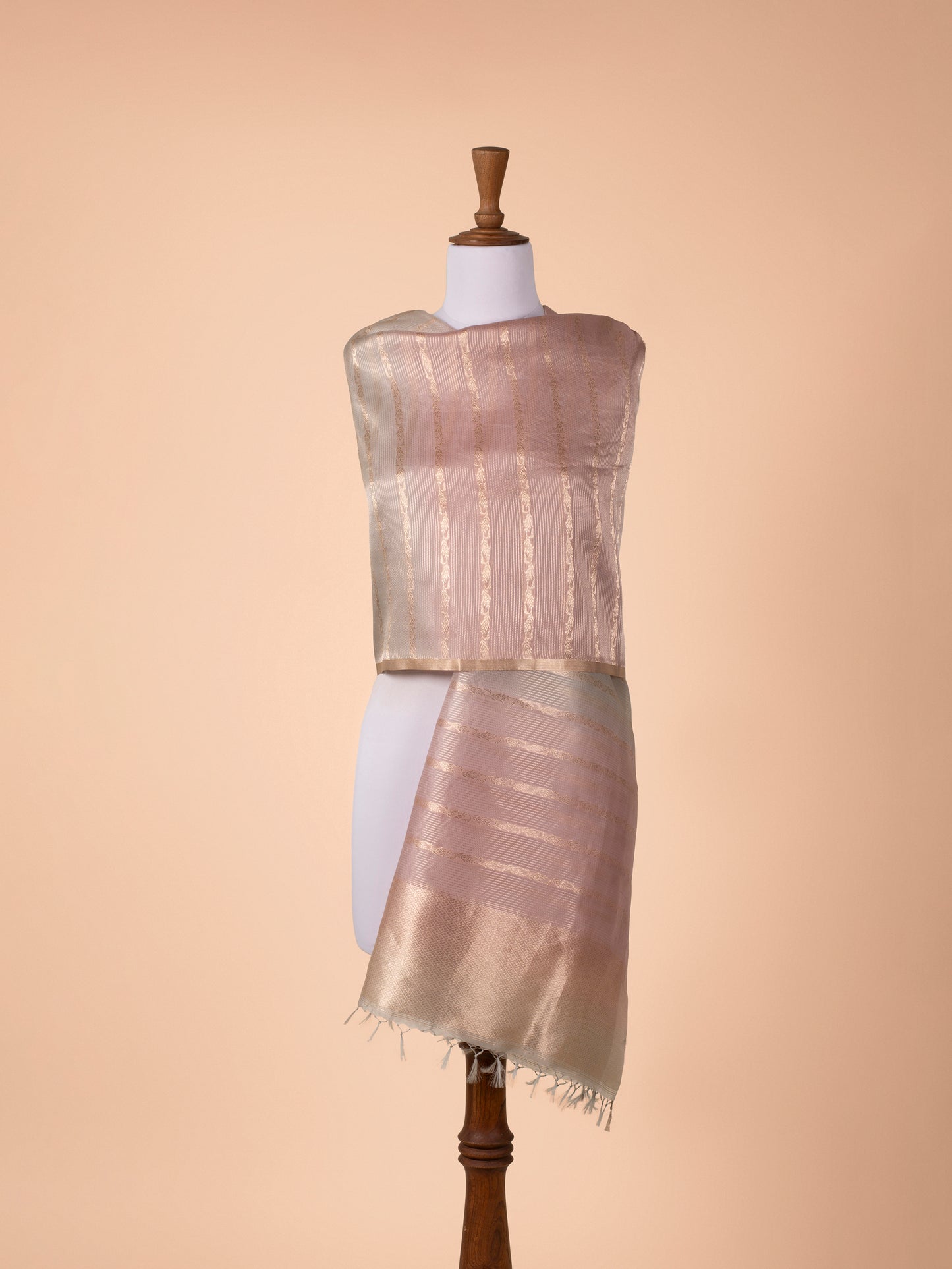 Handwoven Pink Silk Dupatta