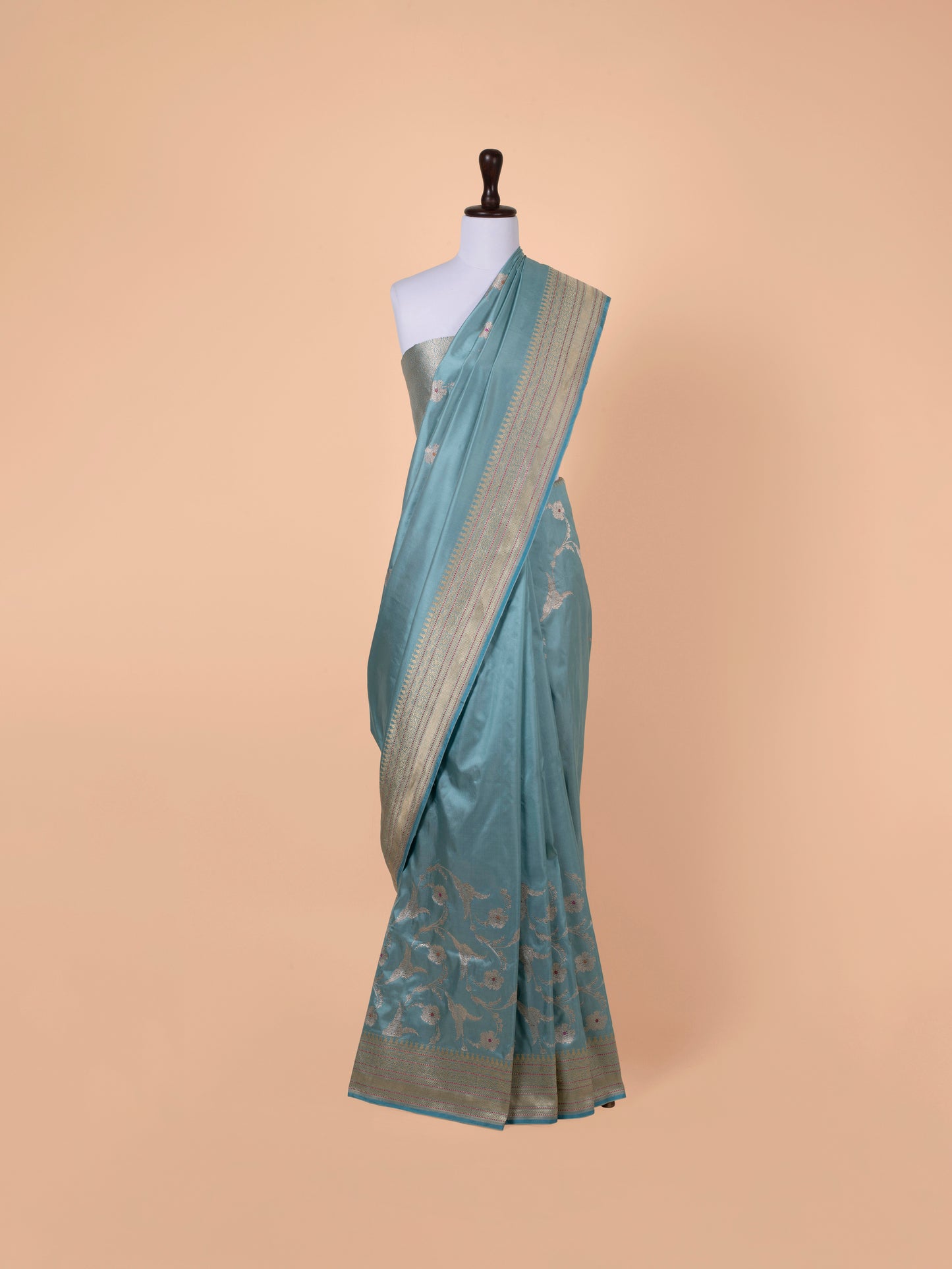 Handwoven Blue Silk Saree