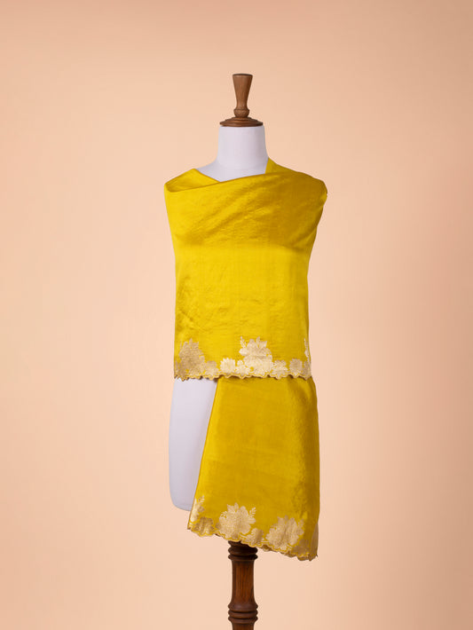 Handwoven Yellow Silk Dupatta