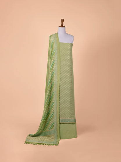 Handwoven Green Georgette Suit Piece