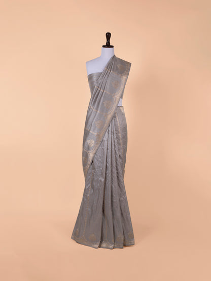 Handwoven Grey Silk Saree