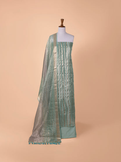 Handwoven Sea Green Organza Suit Piece