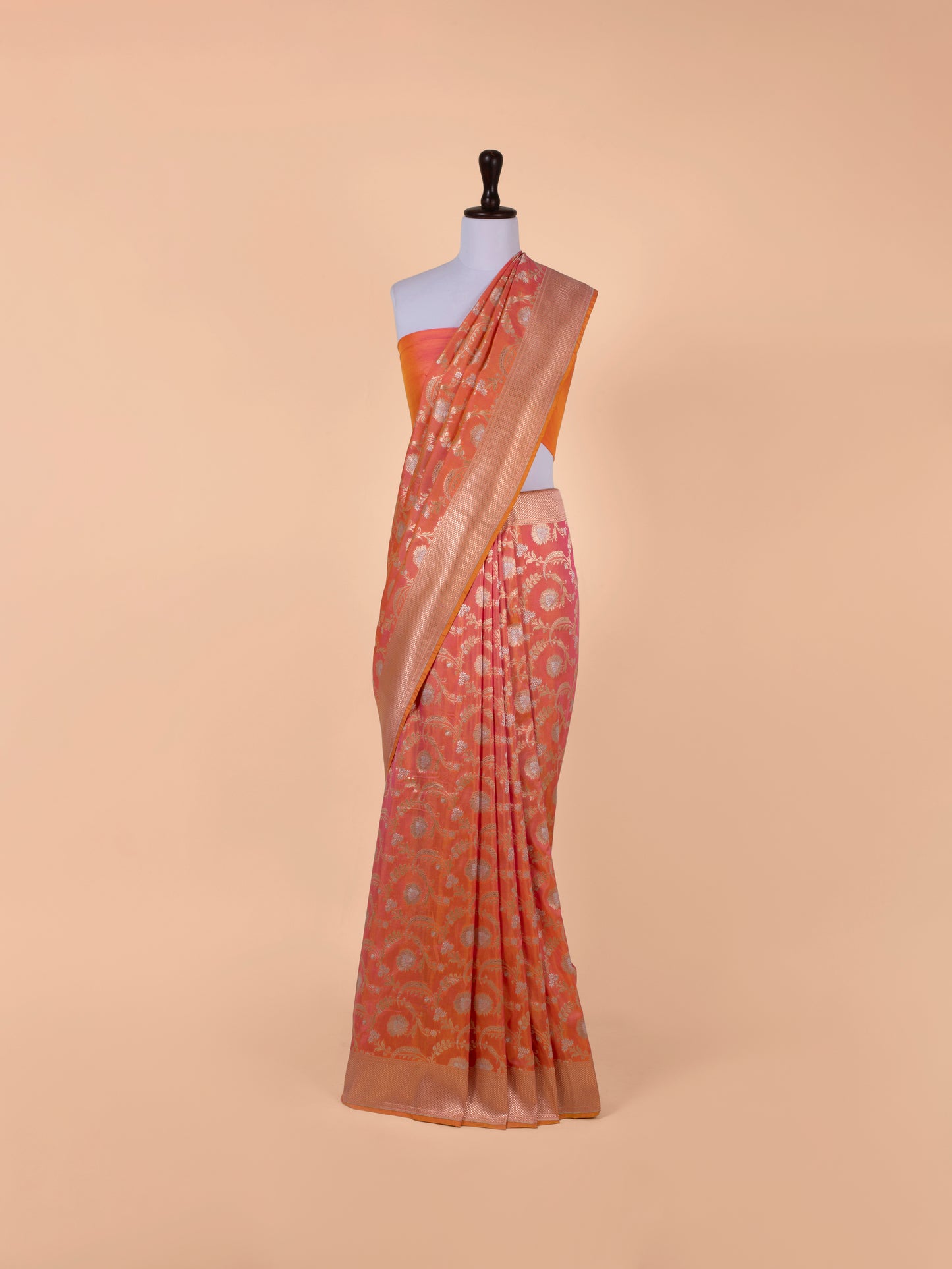 Handwoven Orange Silk Saree