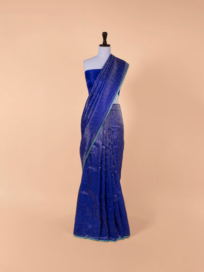 Handwoven Blue Silk Saree