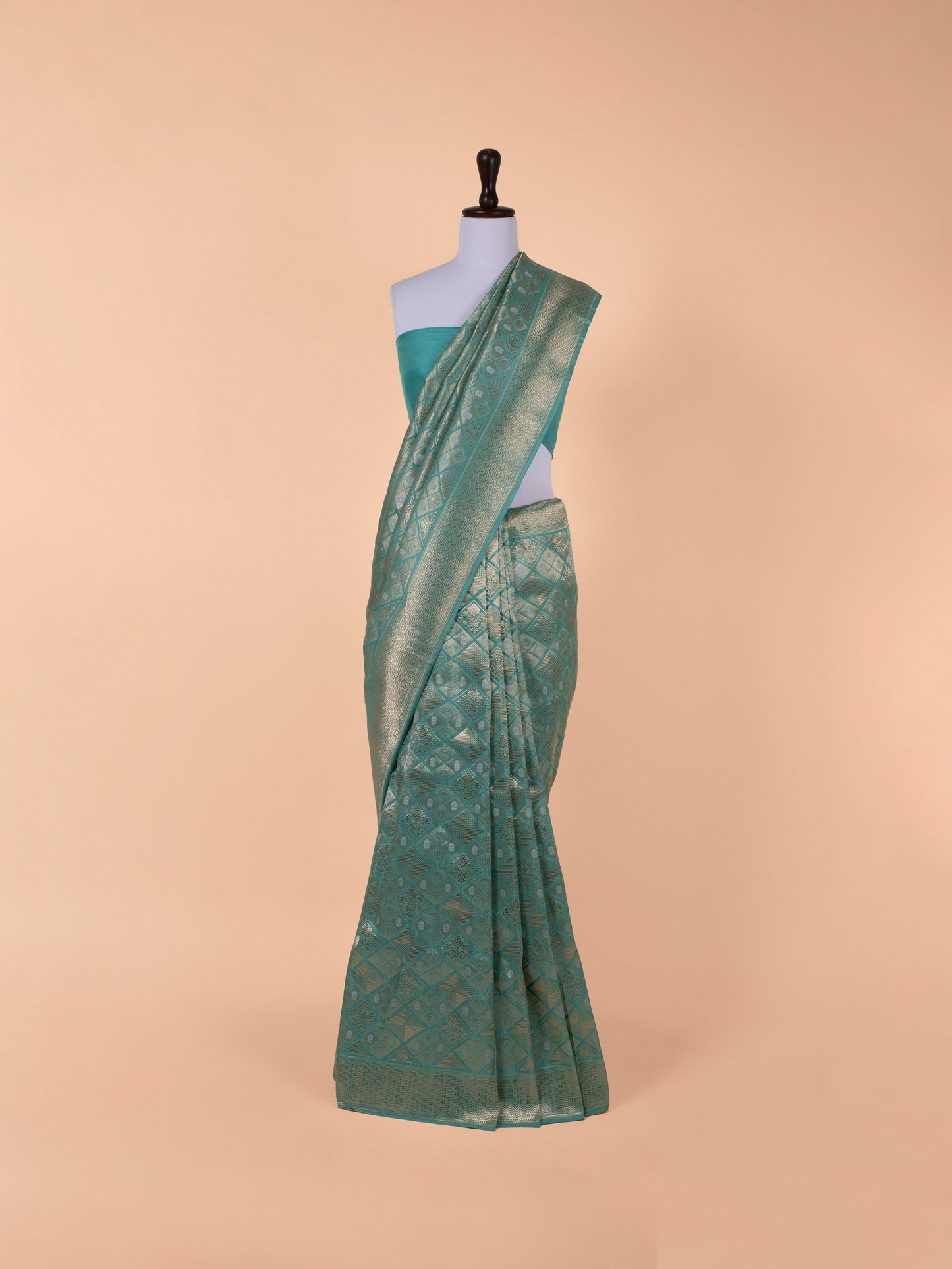 Handwoven Sea Green Silk Saree