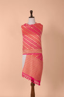 Handwoven Pink Georgette Dupatta