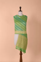 Handwoven Green Georgette Dupatta