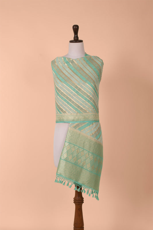 Handwoven Blue Georgette Dupatta