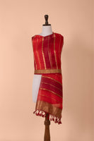 Handwoven Red Organza Dupatta