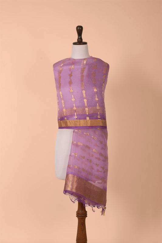 Handwoven Purple Organza Dupatta