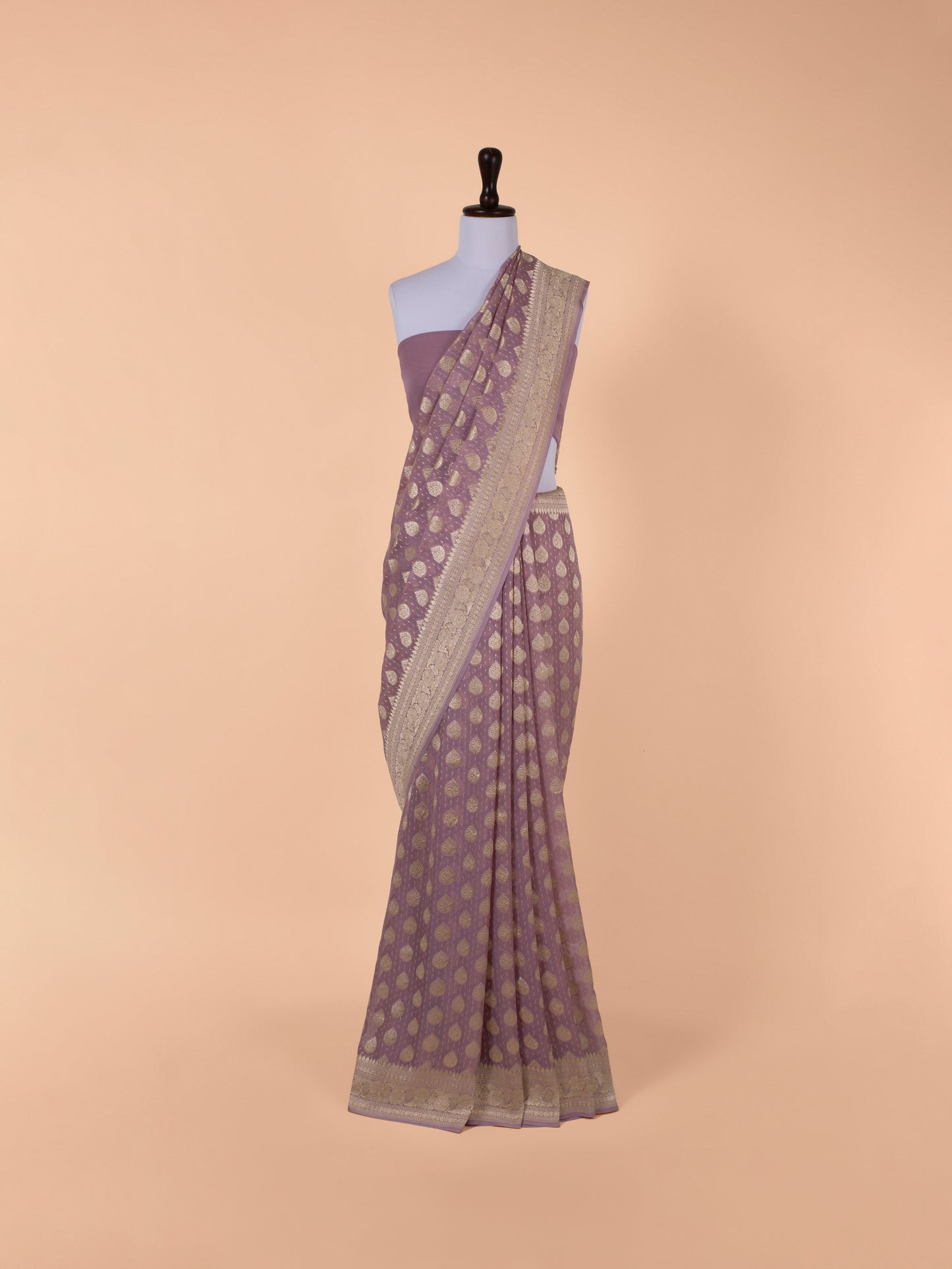 Handwoven Mauve Georgette Saree