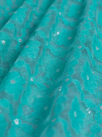 Handwoven Sea Green Banarasi Net Blouse Fabric