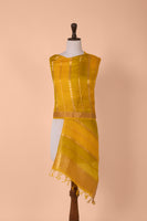 Handwoven Yellow Organza Dupatta