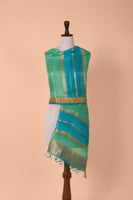 Handwoven Blue Organza Dupatta