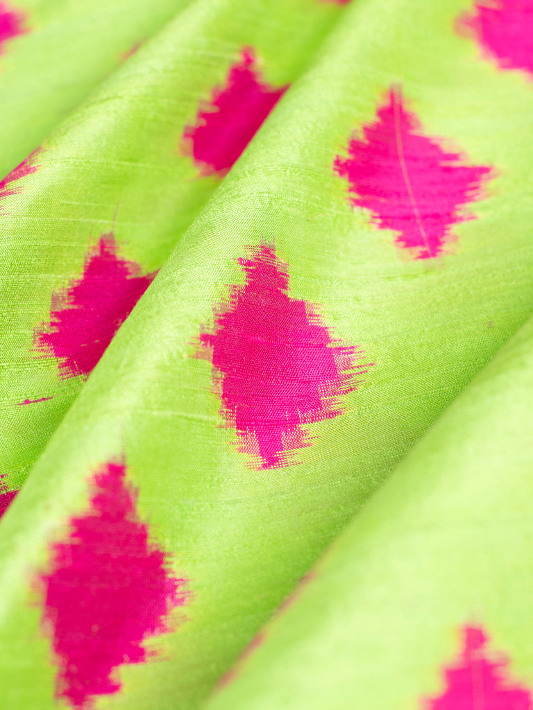 Handwoven Green Tussar Silk Blouse Fabric