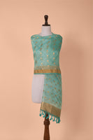 Handwoven Blue Organza Dupatta